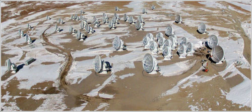 Algunas de las antenas de ALMA