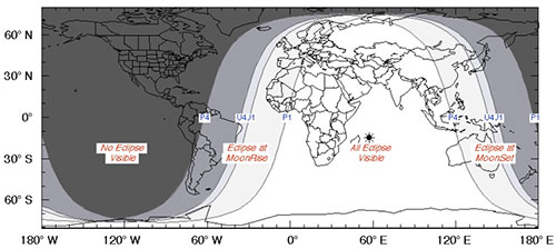 Visibilidad del eclipse