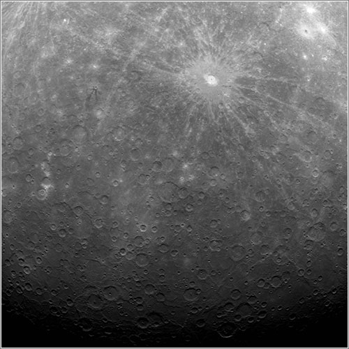 First Image Ever Obtained from Mercury Orbit - NASA/Johns Hopkins University Applied Physics Laboratory/Carnegie Institution of Washington
