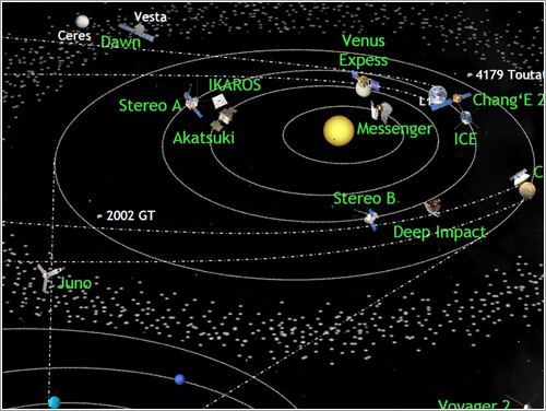 Exploración del sistema solar en agosto de 2012