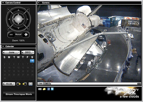Webcam del Atlantis en el KSCVC