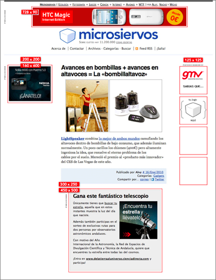 Posiciones de algunos formatos gráficos de banners en Microsiervos Posiciones de algunos formatos gráficos de banners en Microsiervos