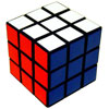 Cubo de Rubik rojo-azul-blanco
