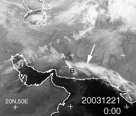 Imagen satélite nube sísmica