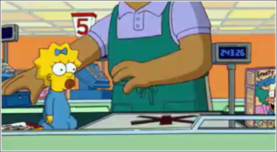 Los Simpson: primer paso de Maggie por caja