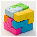 Un cubo soma hecho de origami Un cubo soma hecho de origami