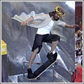 Jesús en un monopatín
