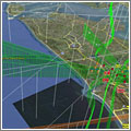 Visualización 3D de los vuelos de los Países Bajos Visualización 3D de los vuelos de los Países Bajos