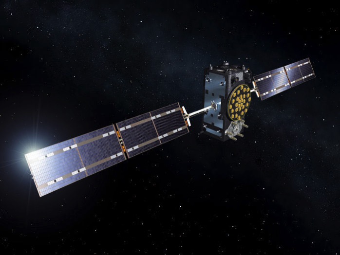 Impresión artística de un satélite Galileo en órbita