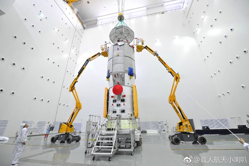 El Tianzhou-1 durante los preparativos para su lanzamiento