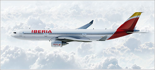 Un A330 de Iberia con la nueva librea