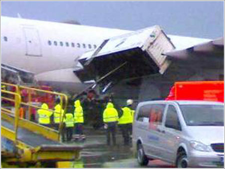 A340-600 dañado en Frankfurt