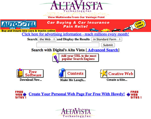 AltaVista en 1996