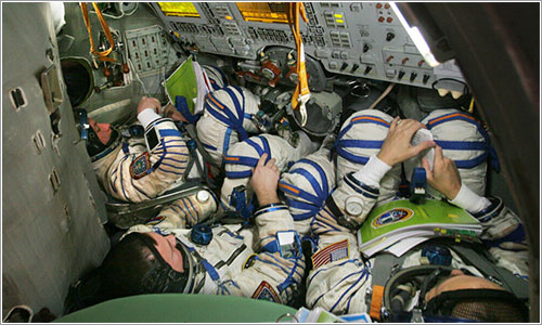 Apretados en la Soyuz