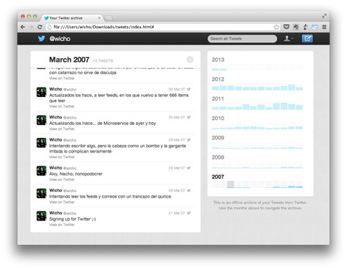 Mi archivo de Twitter