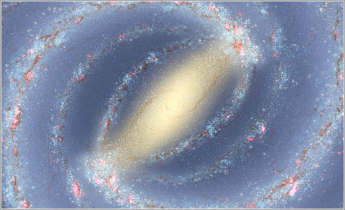 Núcleo de la Vía Láctea visto desde arriba