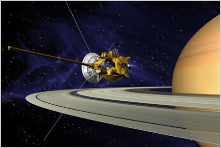 Cassini entrando en órbita - NASA/JPL-Caltech