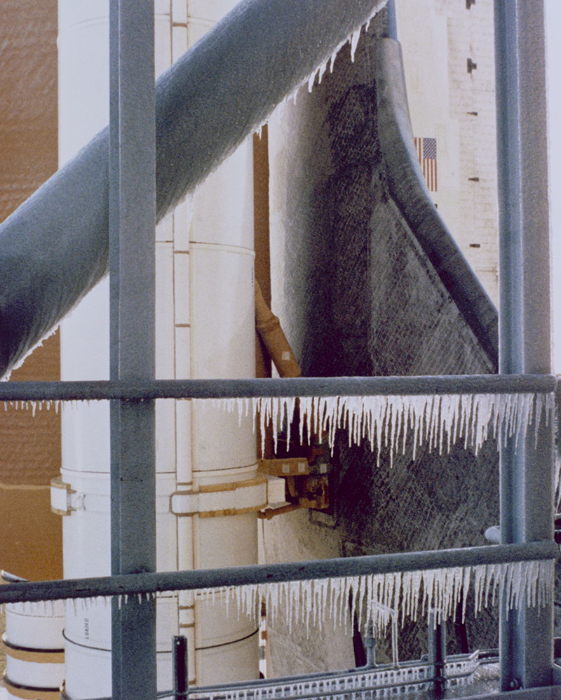 Hielo en la plataforma de lanzamiento