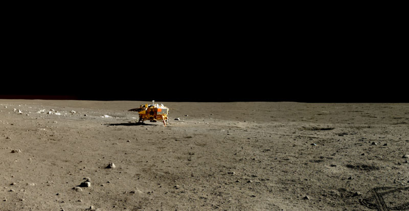Chang'e 3 en la superficie de la Luna