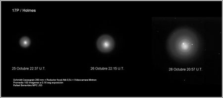 Comparativa cometa Holmes / Rafael Benavides