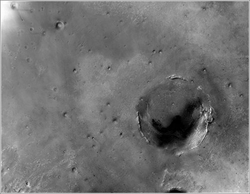 El cráter Endeavour desde órbita - NASA/JPL-Caltech/MSSS