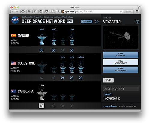 La DSN comunicándose con la Voyager 2