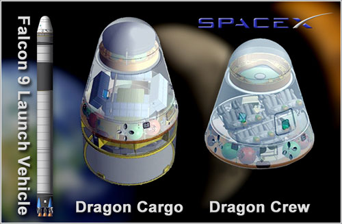 Versiones de carga y tripuladas de la cápsula Dragon - NASA