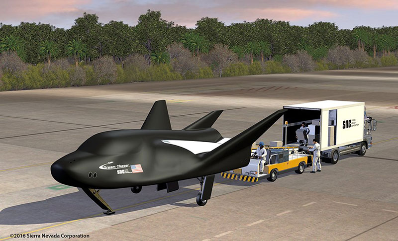 Dream Chaser de carga en la pista