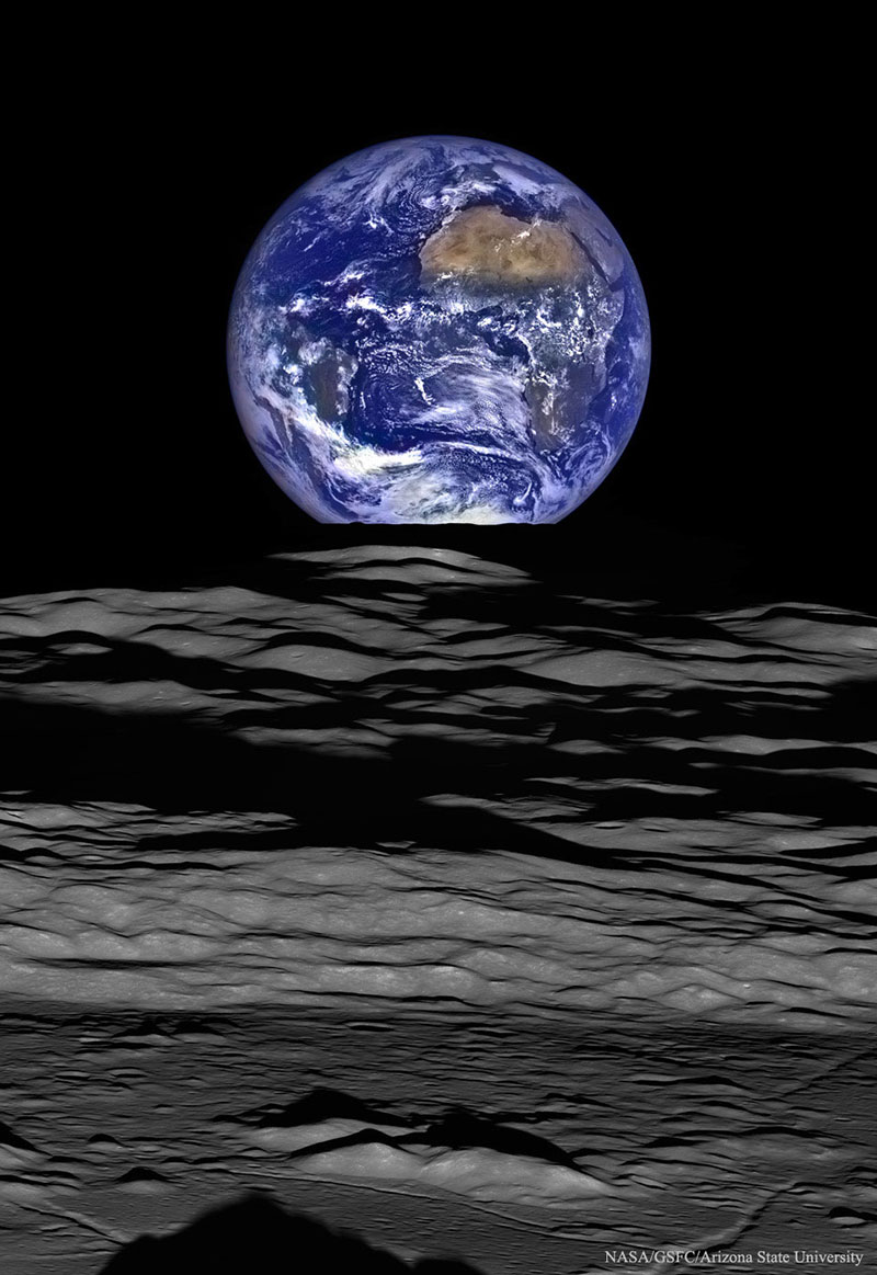 Earthrise 2015 por la Lunar Reconnaissance Orbiter