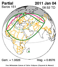 Trayectoria del eclipse - Fred Espenak