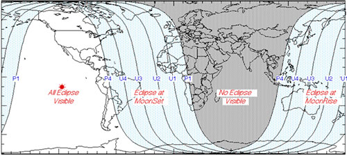 Visibilidad del eclipse