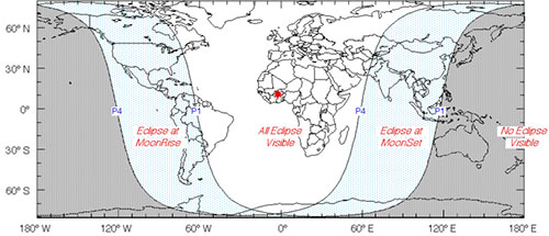 Visibilidad del eclipse