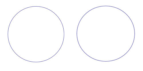 Un círculo y una elipse