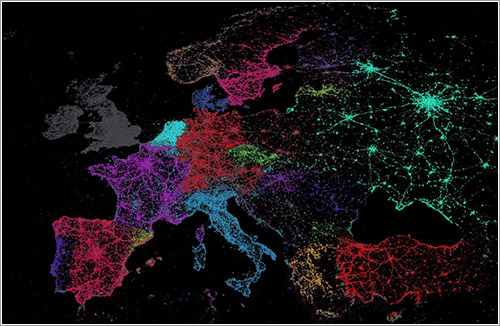 Europa coloreada por tuits