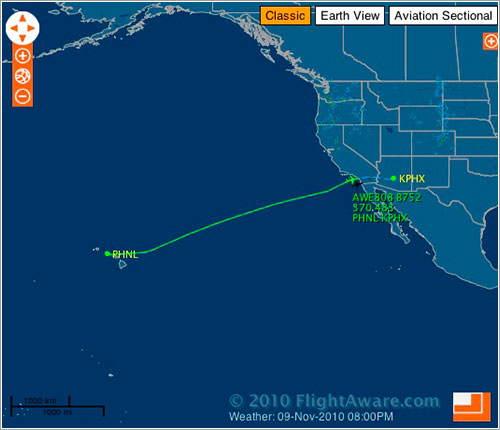 US Airways 808 en FlighAware