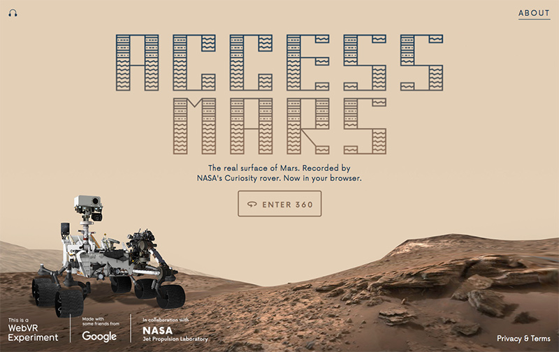 Google nasa access mars