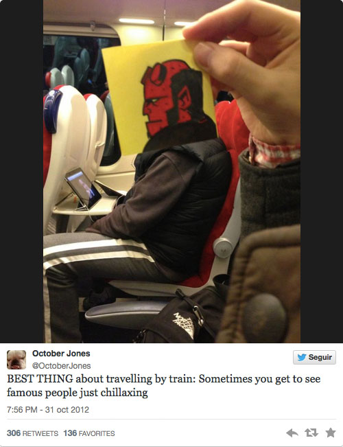 Hellboy en el tren