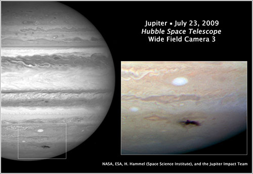 Imagen del impacto sobre Júpiter - NASA, ESA, and H. Hammel (Space Science Institute, Boulder, Colo.), and the Jupiter Impact Team