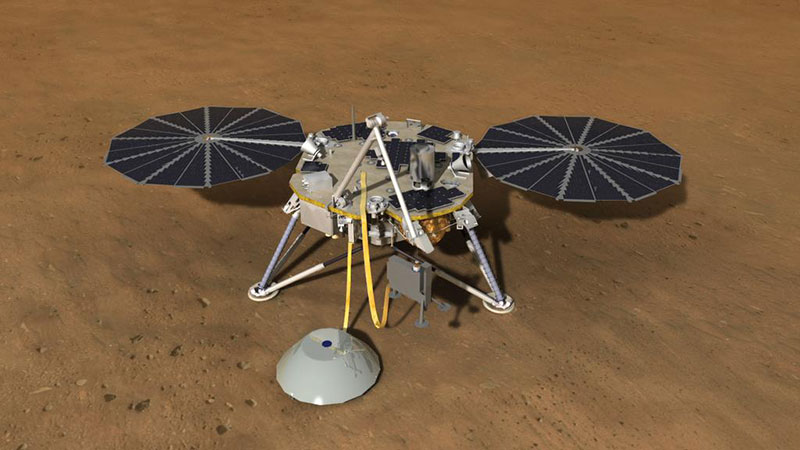 Impresión artística de Insight en Marte