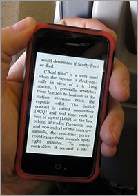 Un libro de Kindle en un iPhone