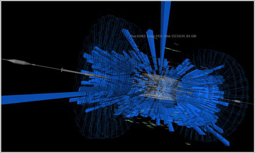 Protones chocando con un colimador del LHC - CERN