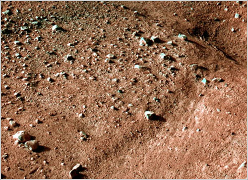 Aspecto del suelo de Marte sobre el que se ha posado la MPL - NASA/JPL-Calech/University of Arizona