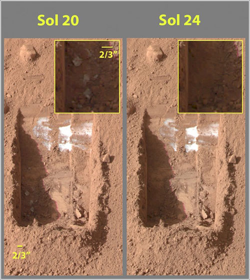 Disappearing Ice In Color . NASA/JPL-Caltech/University of Arizona/Texas A&M university