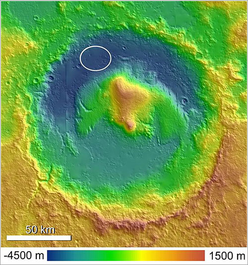 Mapa del cráter - Anderson y Bell, 2010