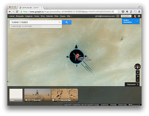 El memorial en Google Maps