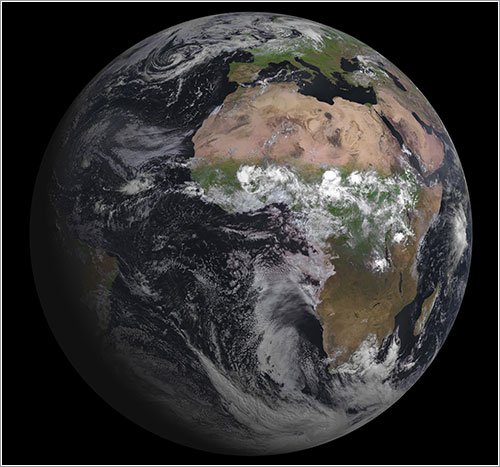 Primera imagen de la Tierra adquirida por el Meteosat 10 - Eumetsat