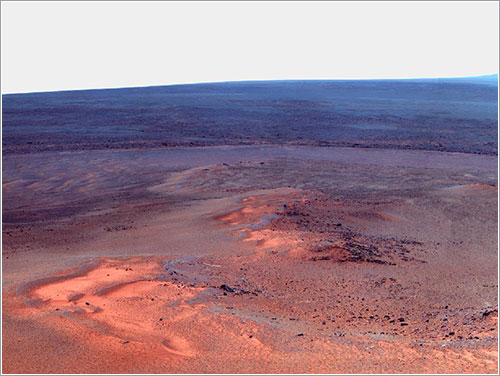 Foto que conmemora los ocho años de Opportunity en Marte