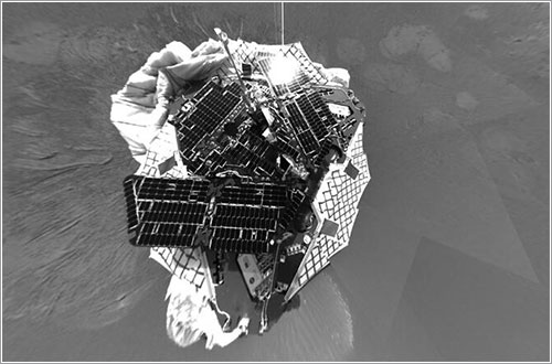 Primeros momentos de Opportunity en Marte