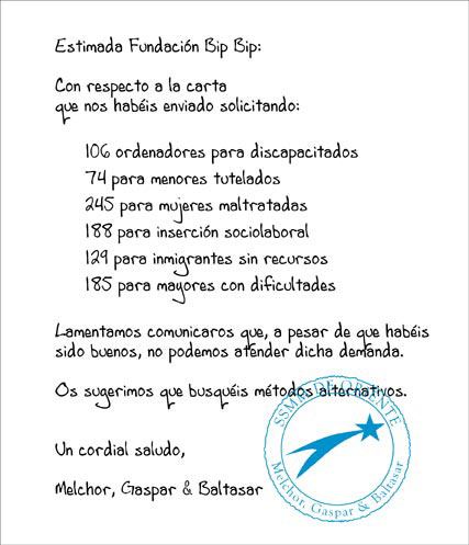 Petición Fundación Bip Bip