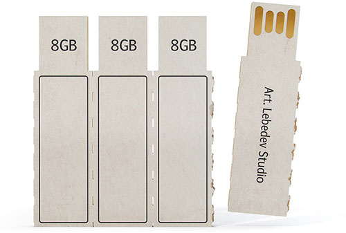 Pincho USB en cartón por Art Lebedev